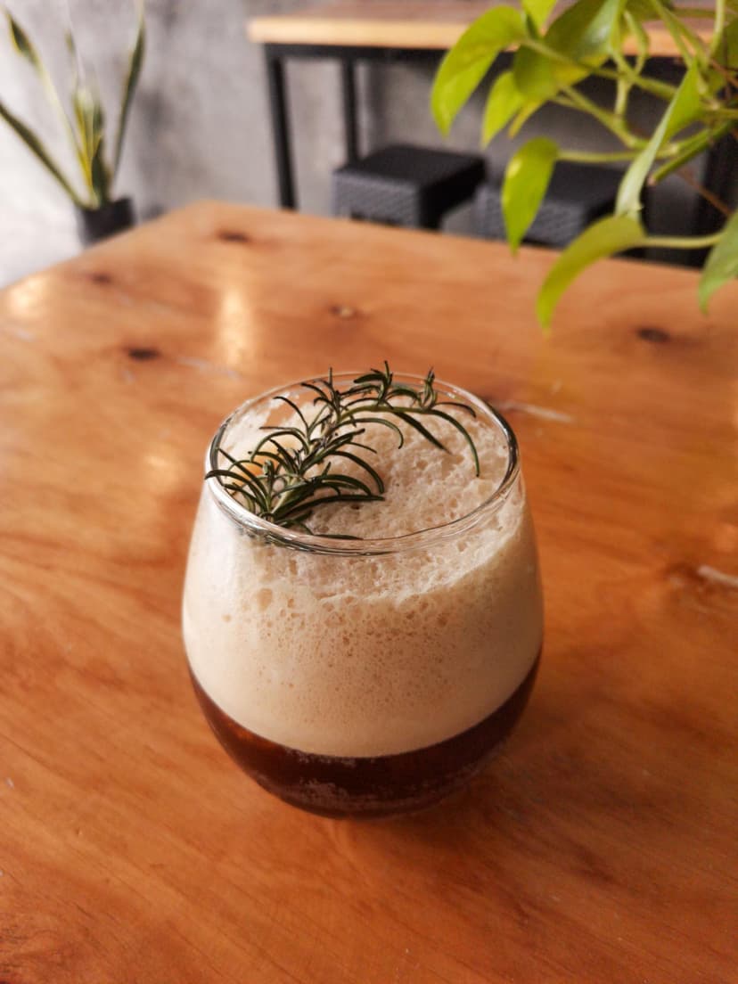 Cikopai Iced Coffee with Rosemary - Refreshing coffee with herbal garnish